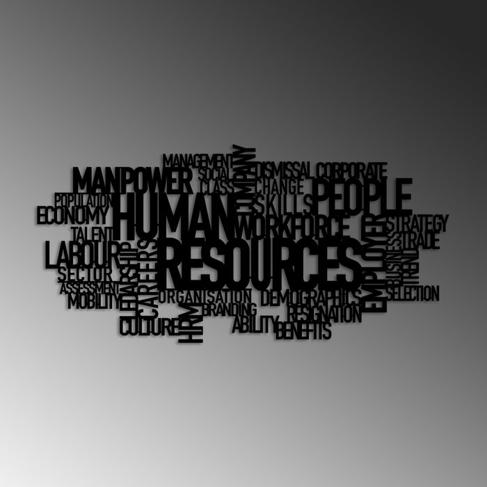 Wallity Human Resources Escultura de Pared de Metal Negra